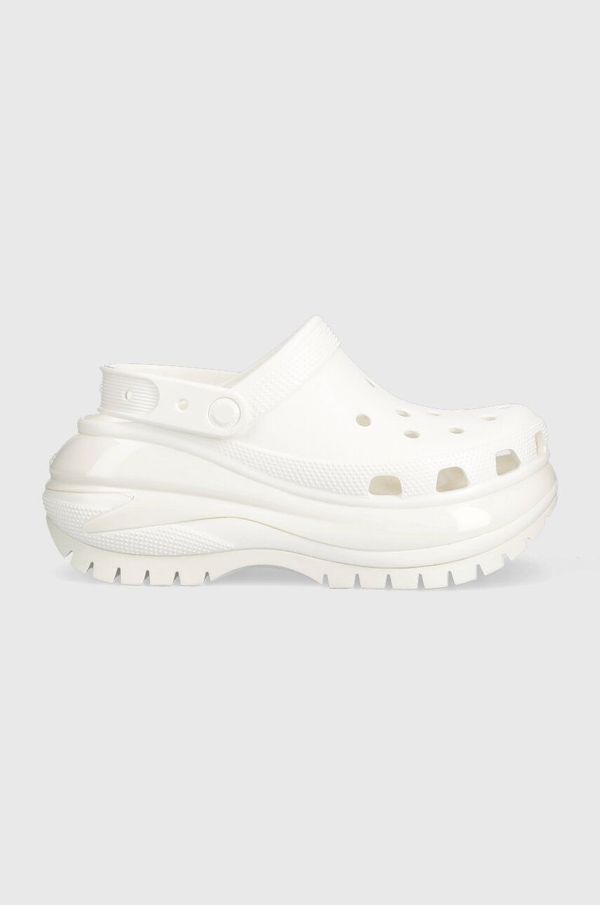 Crocs Natikače Crocs Classic Mega Crush Clog za žene, boja: bijela, s platformom, 207988.100-100
