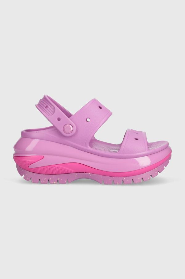 Crocs Natikače Crocs Classic Mega Crush Sandal za žene, boja: ljubičasta, s platformom, 207989