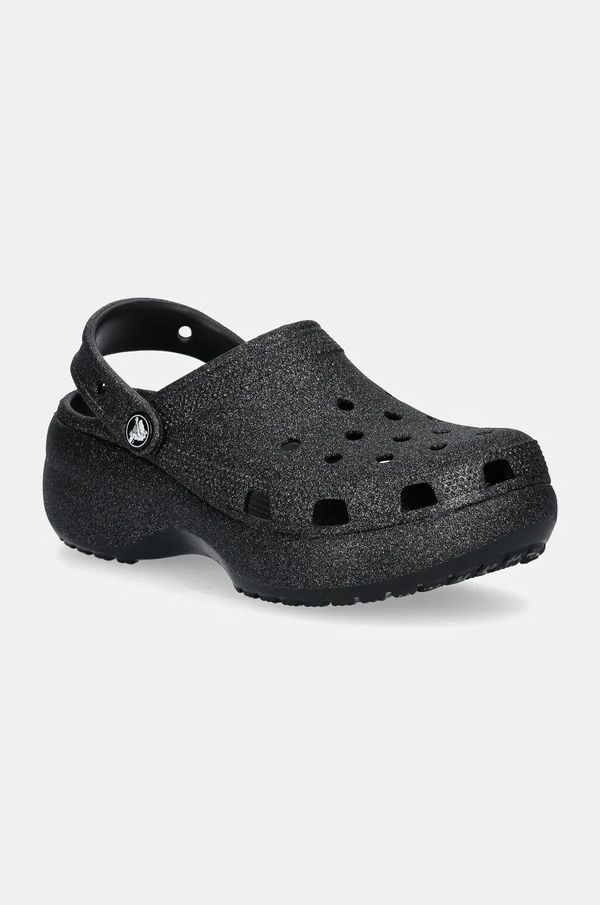 Crocs Natikače Crocs Classic Platform Glitter Clog W za žene, boja: crna, s platformom, 207241