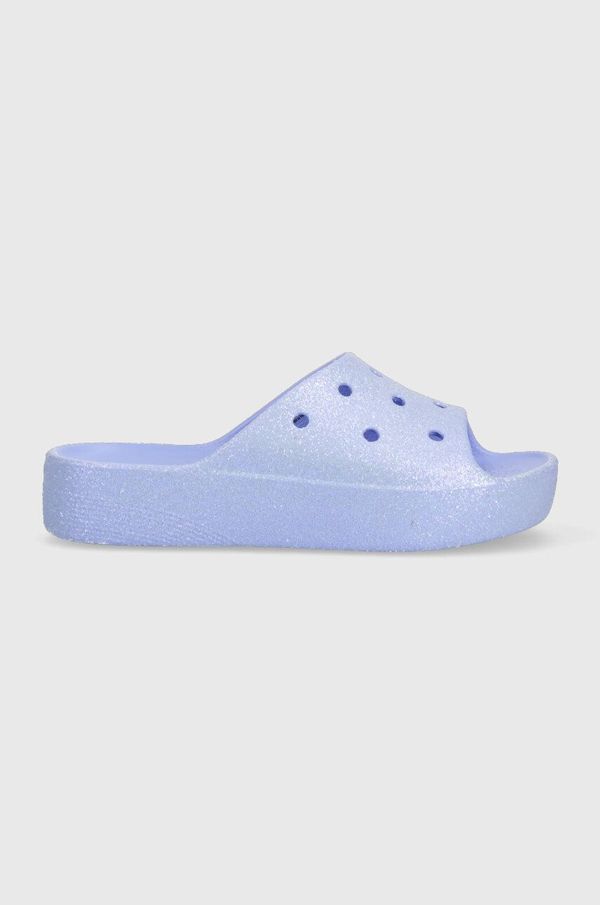 Crocs Natikače Crocs Classic Platforn Glitter Slide za žene, boja: ljubičasta, s platformom, 208233