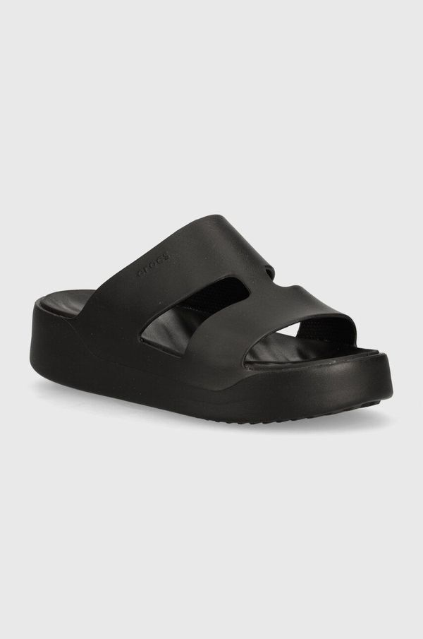 Crocs Natikače Crocs Gataway Platform H - Strap za žene, boja: crna, s platformom, 209409