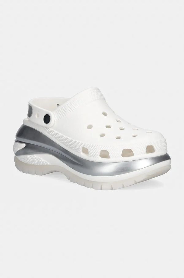 Crocs Natikače Crocs Mega Crush Metallic Clog za žene, boja: bijela, s platformom, 210368