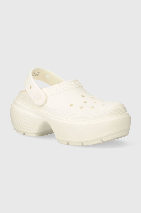 Crocs Natikače Crocs Stomp Slide za žene, boja: bež, s platformom, 209347.0WV