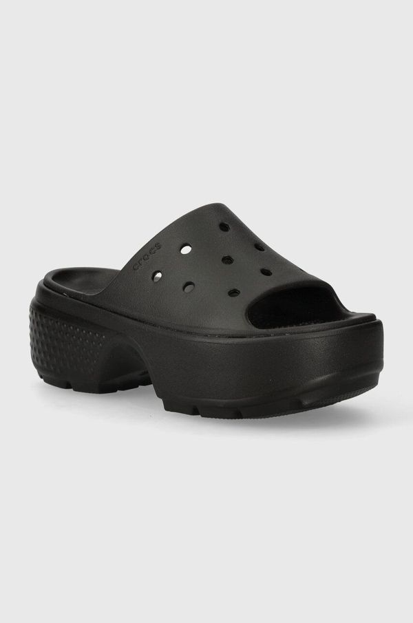 Crocs Natikače Crocs Stomp Slide za žene, boja: crna, s platformom, 209346