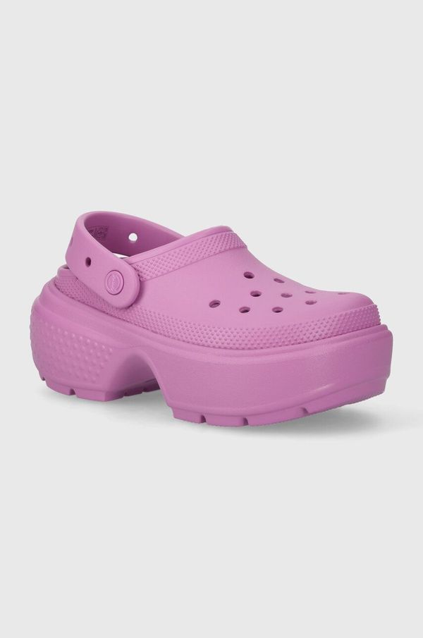 Crocs Natikače Crocs Stomp Slide za žene, boja: ljubičasta, s platformom, 209347.6WQ