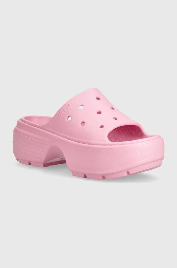 Crocs Natikače Crocs Stomp Slide za žene, boja: ružičasta, s platformom, 209346