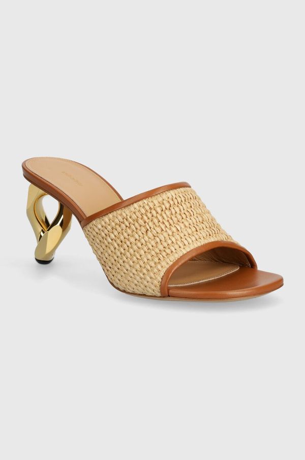JW Anderson Natikače JW Anderson Raffia Sandal za žene, boja: bež, s debelom potpeticom, ANW42230A