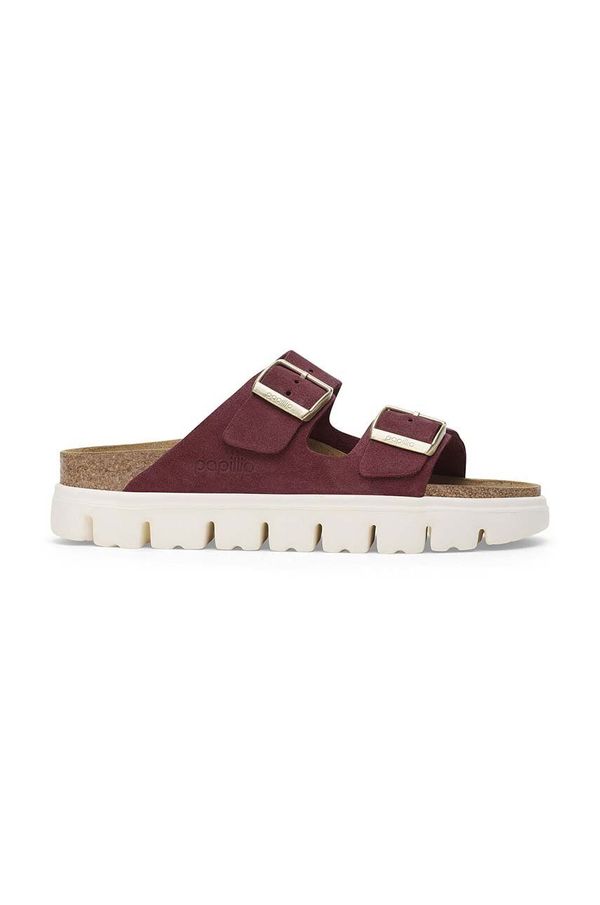 Birkenstock Natikače od brušene kože Birkenstock Arizona Chunky Birkenstock x Papillio za žene, boja: ružičasta, s platformom, 1028410