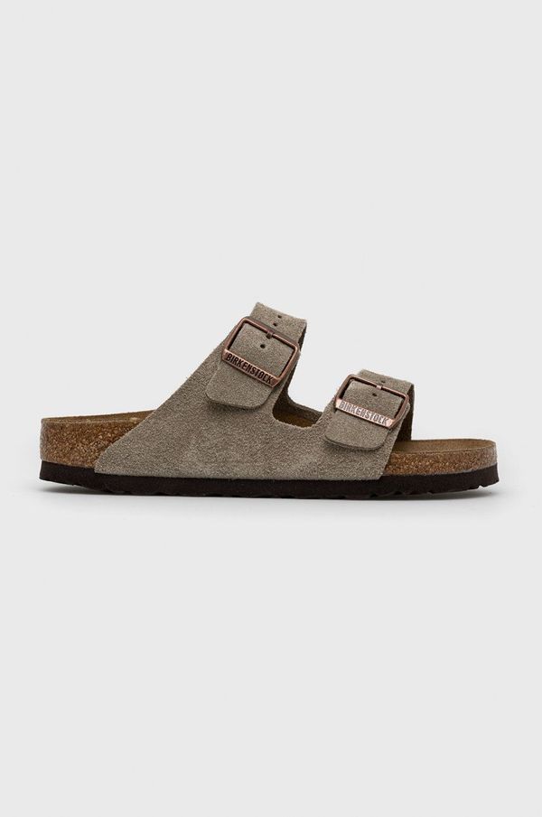 Birkenstock Natikače od brušene kože Birkenstock Arizona VL za žene, boja: siva, 51463