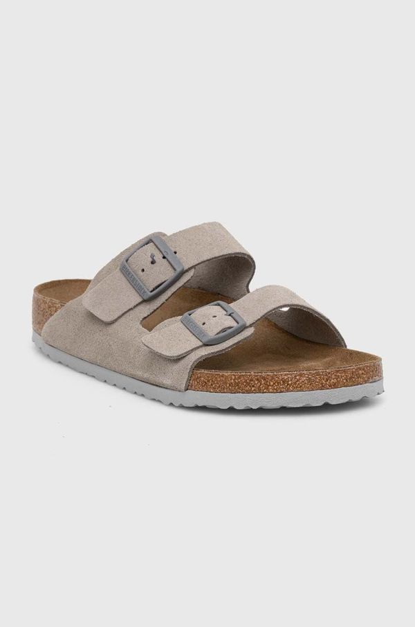 Birkenstock Natikače od brušene kože Birkenstock Arizona za muškarce, boja: siva, 1027749