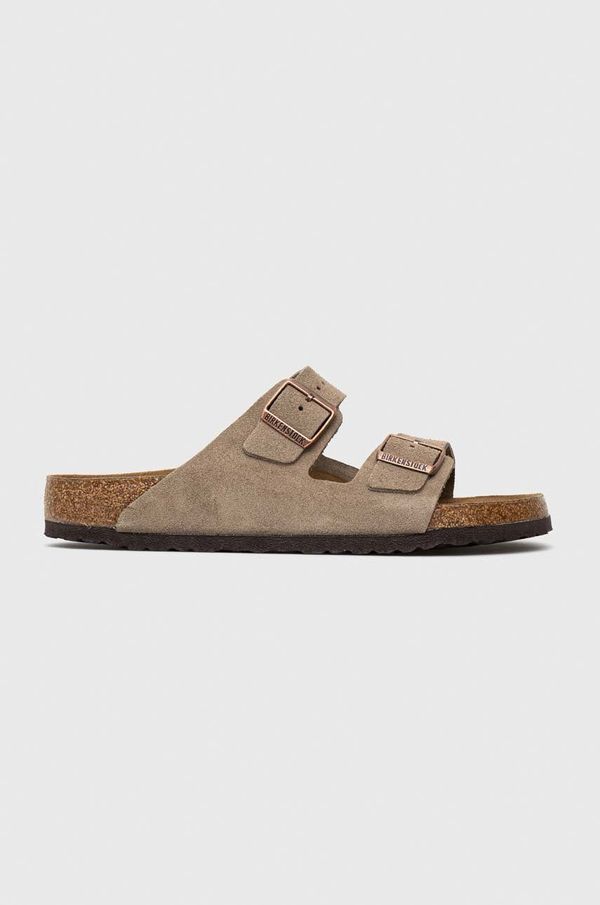 Birkenstock Natikače od brušene kože Birkenstock Arizona za muškarce, boja: siva, 51461.TAUP-TAUPE