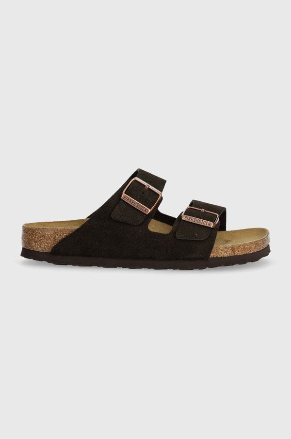 Birkenstock Natikače od brušene kože Birkenstock Arizona za žene, boja: smeđa, 1027083