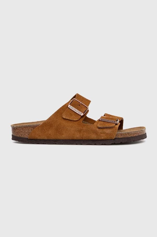 Birkenstock Natikače od brušene kože Birkenstock Arizona za žene, boja: smeđa, 1027162