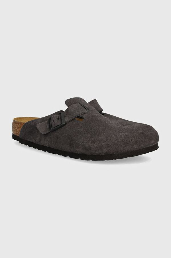 Birkenstock Natikače od brušene kože Birkenstock Boston boja: siva, 1028602
