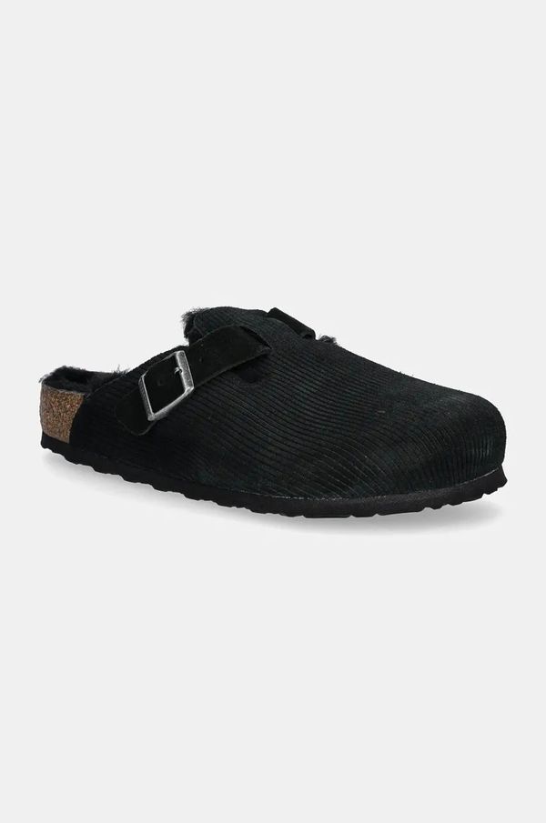 Birkenstock Natikače od brušene kože Birkenstock Boston Corduroy Shearling za muškarce, boja: crna, 1028326