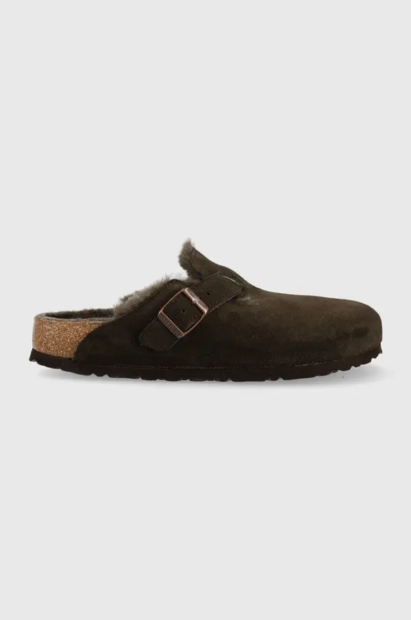 Birkenstock Natikače od brušene kože Birkenstock Boston FUR