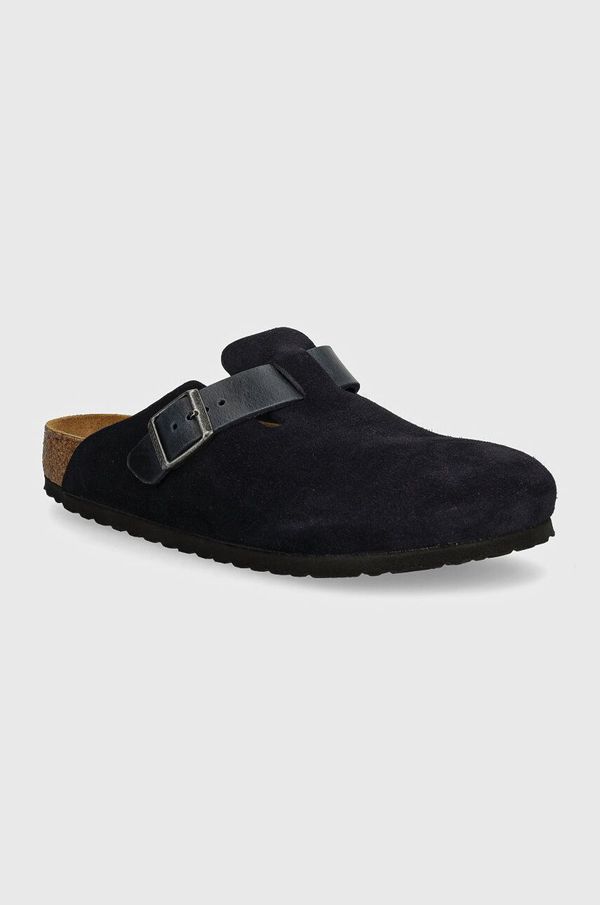 Birkenstock Natikače od brušene kože Birkenstock Boston za muškarce, boja: tamno plava, 1028210