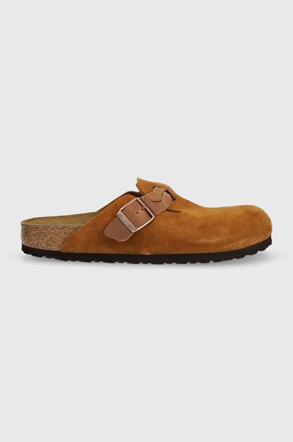 Birkenstock Natikače od brušene kože Birkenstock Boston za žene, boja: smeđa, 1026713