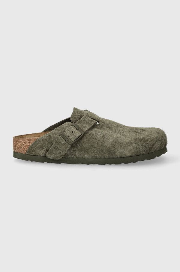 Birkenstock Natikače od brušene kože Birkenstock Boston za žene, boja: zelena