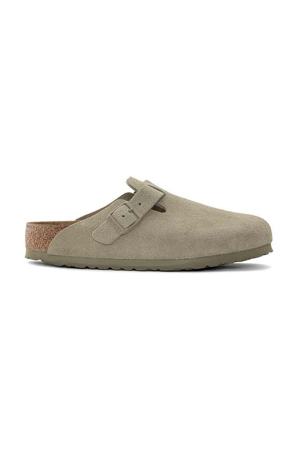 Birkenstock Natikače od brušene kože Birkenstock za muškarce, boja: zelena, Boston, 1025788-Khaki