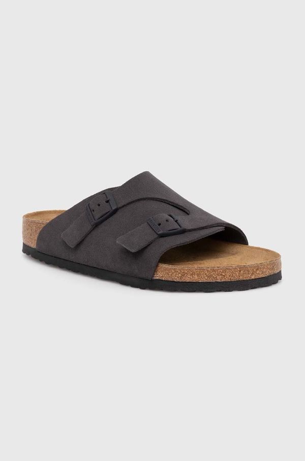 Birkenstock Natikače od brušene kože Birkenstock Zürich za muškarce, boja: siva, 1028586