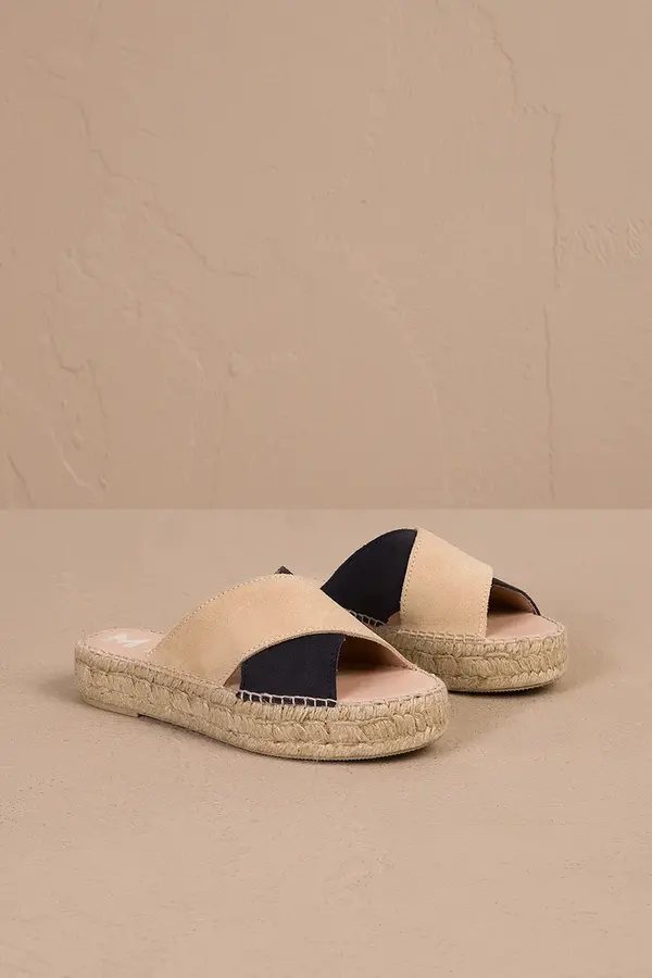 Manebi Natikače od brušene kože Manebi Double Sole X Bands Sandals