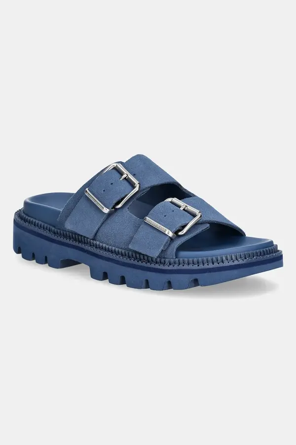 Tommy Jeans Natikače od brušene kože Tommy Jeans DOUBLE STRAP SANDAL SUEDE
