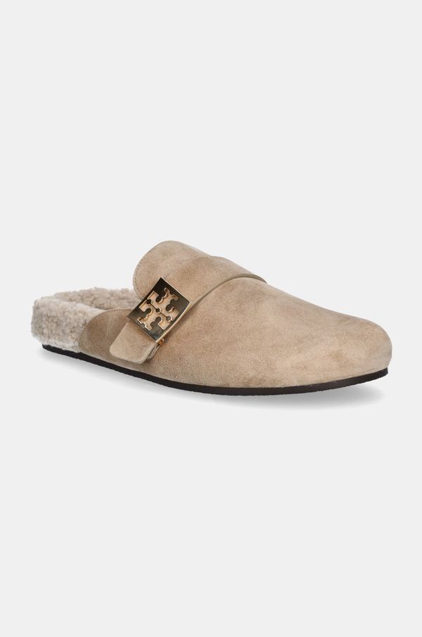 Tory Burch Natikače od brušene kože Tory Burch Mellow Shearling Mule za žene, boja: bež, 163612-250