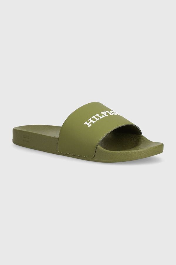 Tommy Hilfiger Natikače Tommy Hilfiger RAISED POOL SLIDE za muškarce, boja: zelena, FM0FM05022