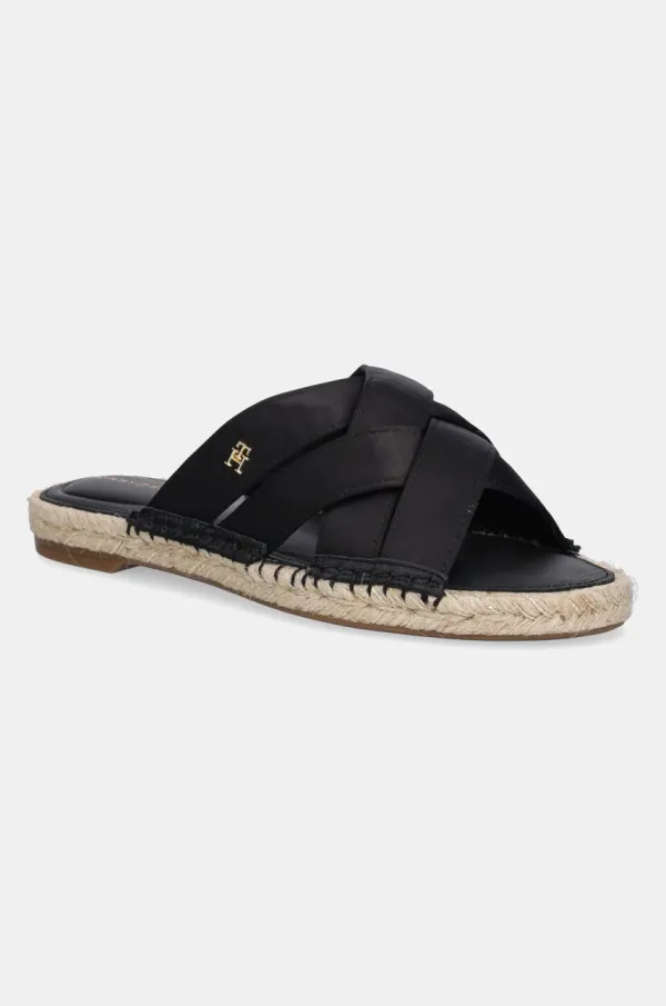 Tommy Hilfiger Natikače Tommy Hilfiger SATIN ESPADRILLE MULE za žene, boja: crna, FW0FW08502