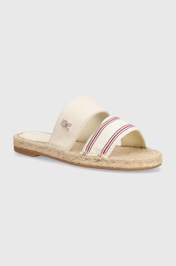 Tommy Hilfiger Natikače Tommy Hilfiger SHIRTING FLAT ESPADRILLE SANDAL za žene, boja: bež, FW0FW08055