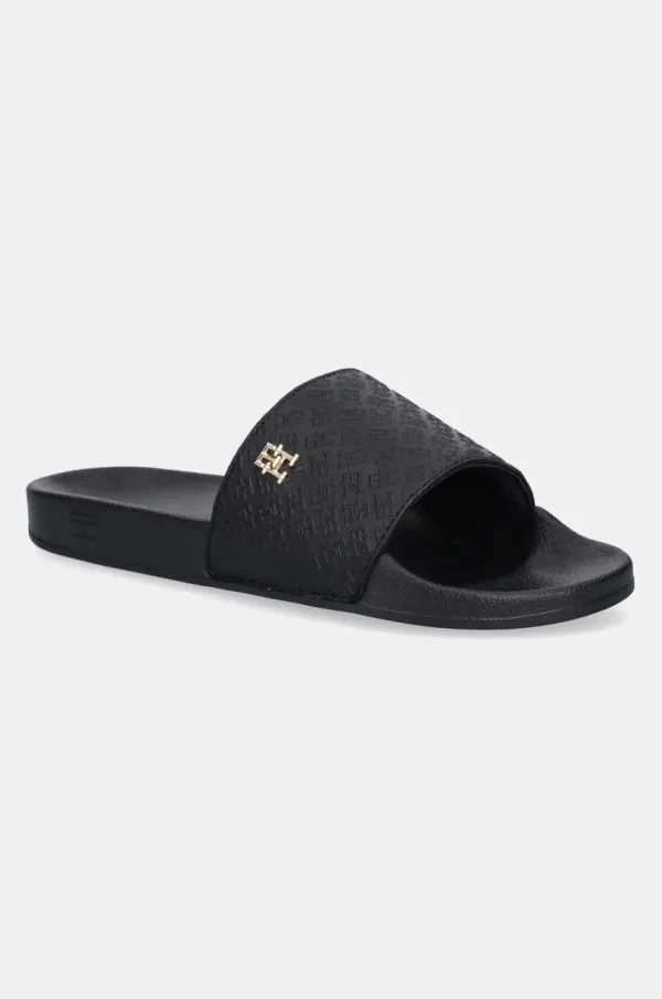 Tommy Hilfiger Natikače Tommy Hilfiger TH MONOGRAM POOLSIDE za žene, boja: crna, FW0FW08525