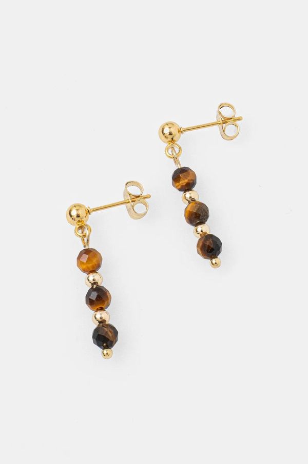 Answear Lab Naušnice s tigrovim okom, ručno izrađene Answear Lab