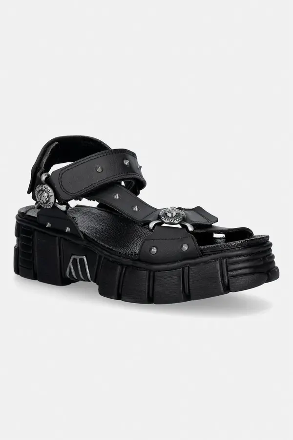 New Rock New Rock sandale s platformom za žene VEGAN NEGRO, TOWER CASCO NEGRO LATERAL