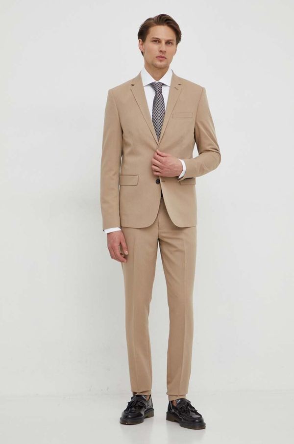 Lindbergh Odijelo Lindbergh za muškarce, boja: bež, bez uzorka