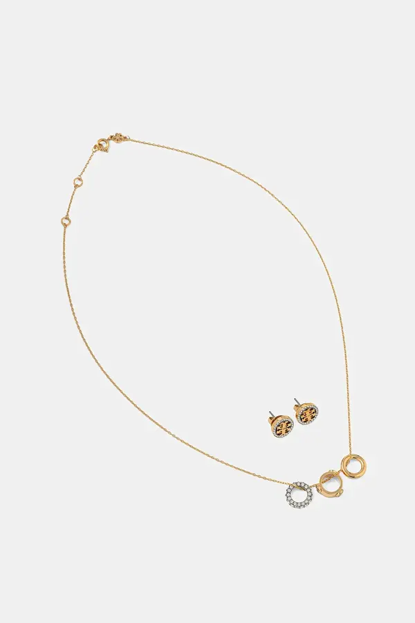 Tory Burch Ogrlica i naušnice Tory Burch Miller Pave 2-pack