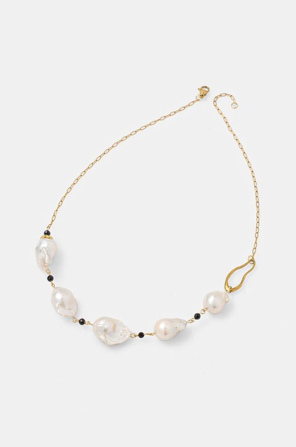 Answear Lab Ogrlica s kultiviranim biserom i turmalinom, ručni rad Answear Lab