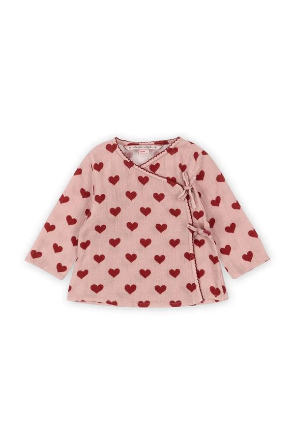 Konges Sløjd Pamučna bluza za bebe Konges Sløjd COCO BLOUSE GOTS boja: ružičasta, s uzorkom, KS101460