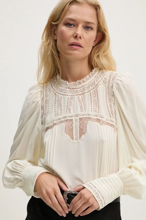 Zadig&Voltaire Pamučna bluza ZADIG&VOLTAIRE boja: bež, bez uzorka, WWSH00585