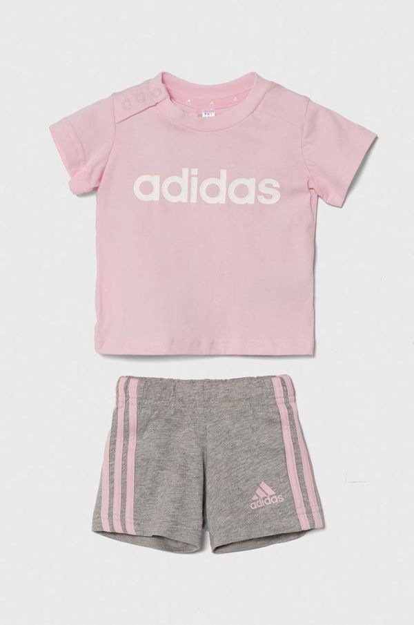 adidas Pamučna dječja trenirka adidas boja: ružičasta