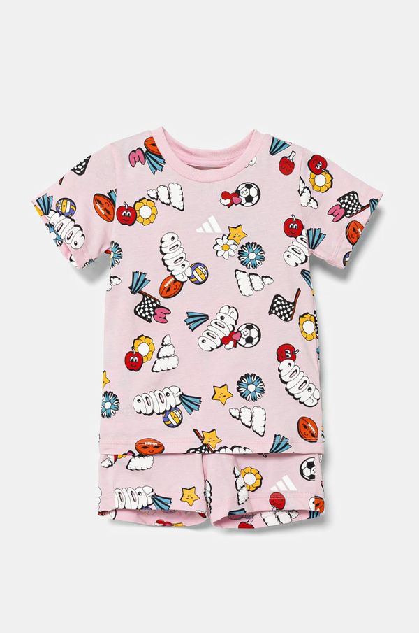 adidas Pamučna dječja trenirka adidas boja: ružičasta, JI6235