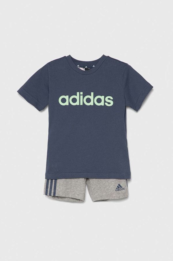 adidas Pamučna dječja trenirka adidas boja: siva