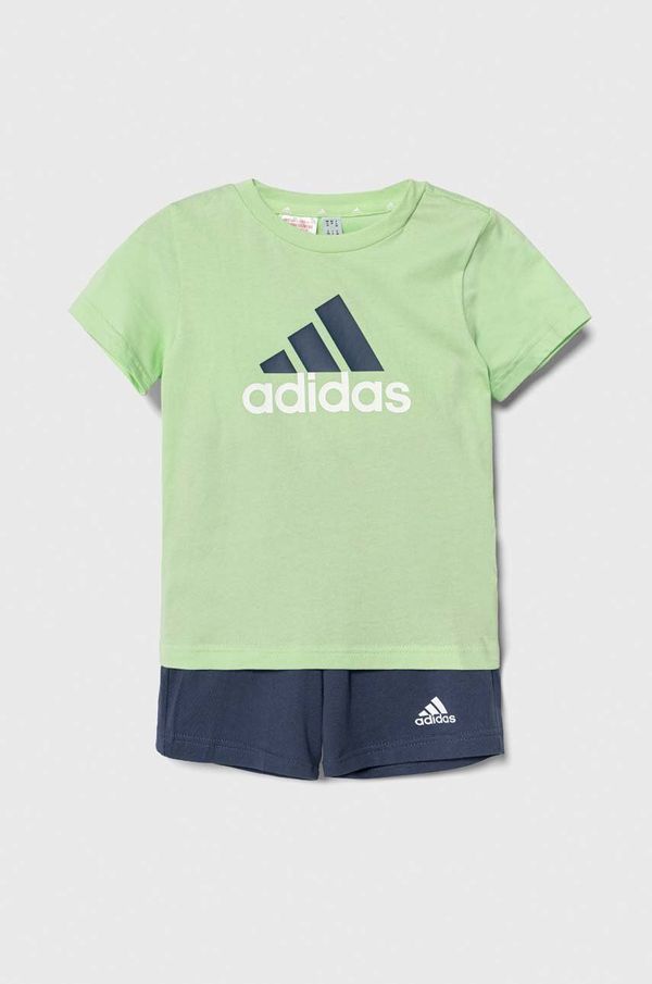 adidas Pamučna dječja trenirka adidas boja: zelena