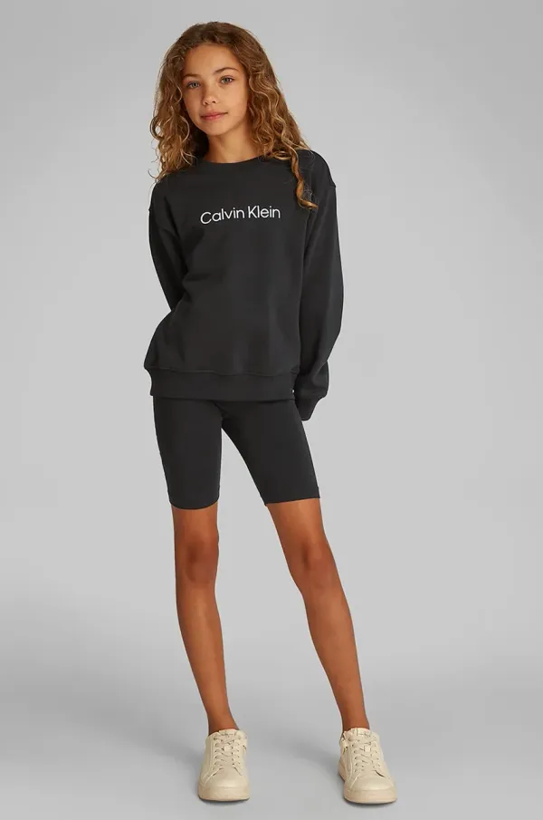 Calvin Klein Jeans Pamučna dječja trenirka Calvin Klein Jeans boja: crna, IU0IU00705