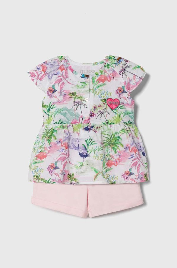 Guess Pamučna dječja trenirka Guess boja: zelena