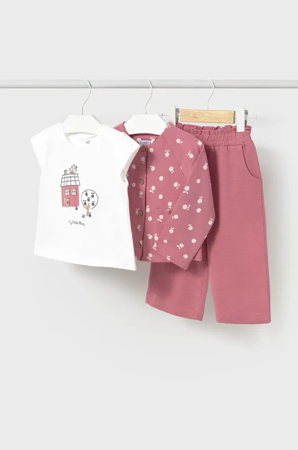 Mayoral Pamučna dječja trenirka Mayoral boja: ružičasta, 1574