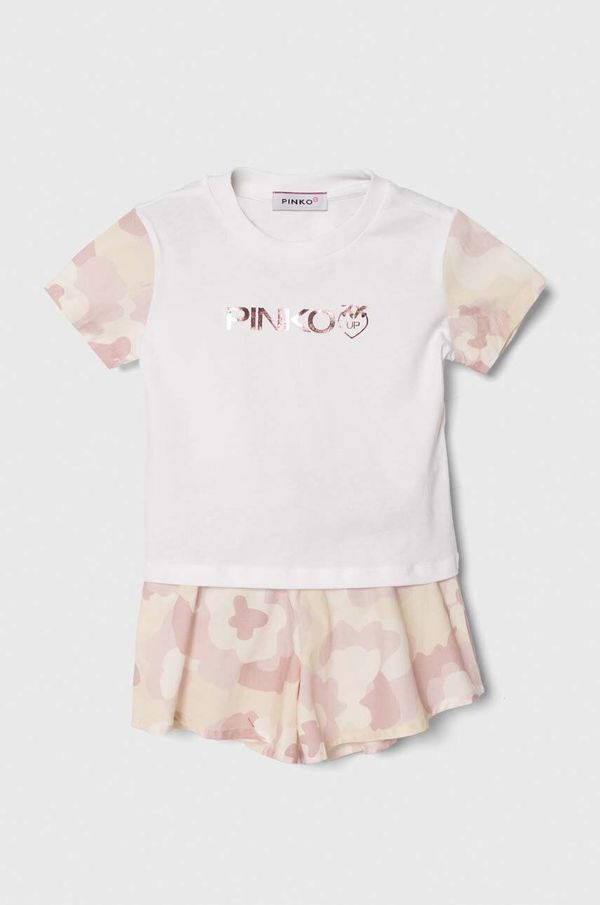 Pinko Up Pamučna dječja trenirka Pinko Up boja: bež