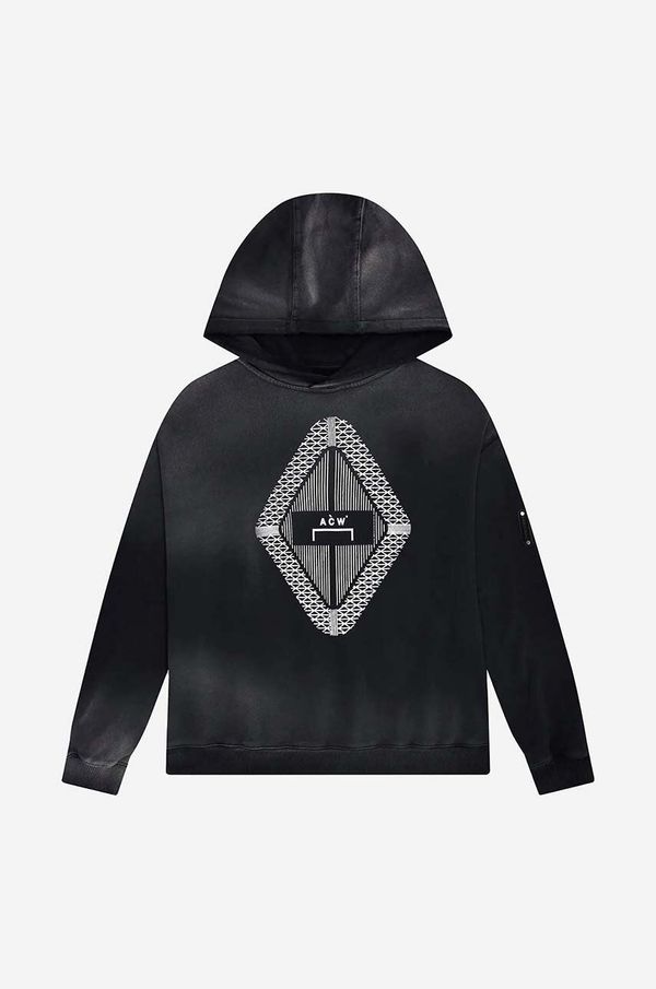 A-COLD-WALL* Pamučna dukserica A-COLD-WALL* Gradient Hoodie za muškarce, boja: crna, s kapuljačom, s uzorkom, ACWMW126-BLACK