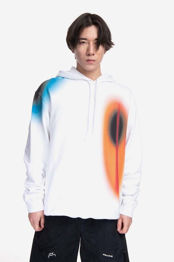 A-COLD-WALL* Pamučna dukserica A-COLD-WALL* Hypergraphic za muškarce, boja: bijela, s kapuljačom, s uzorkom