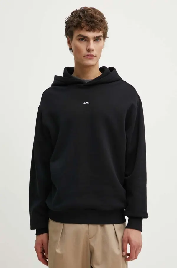A.P.C. Pamučna dukserica A.P.C. hoodie boxy micro logo GOTS